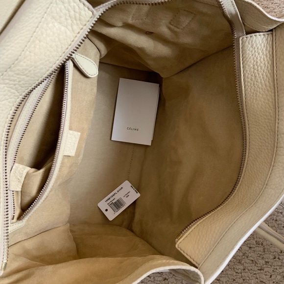 CELINE Mini Luggage Bag Cream Pebbled Leather 🎁 - Picture 6 of 8